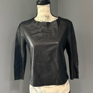 J Brand Black Leather Women's Top